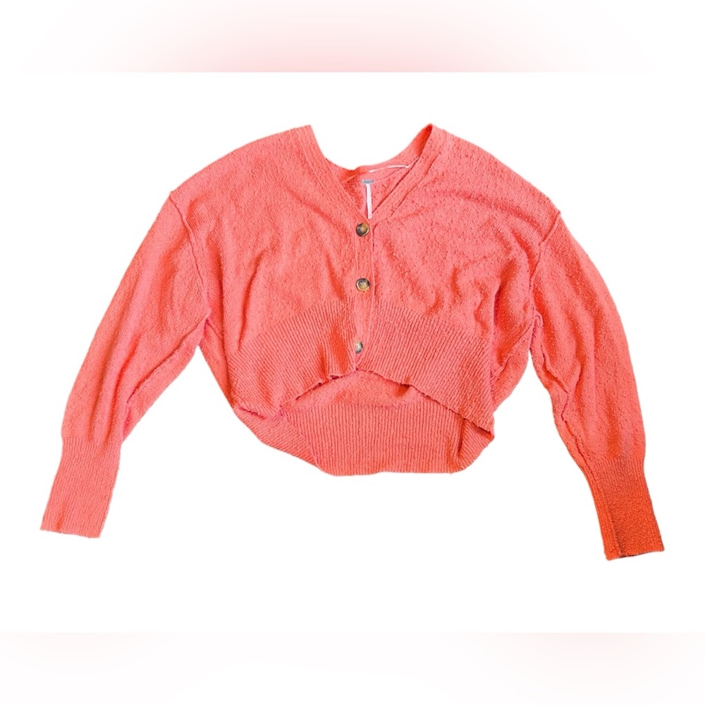 Peach Free People Cardigan Sweater